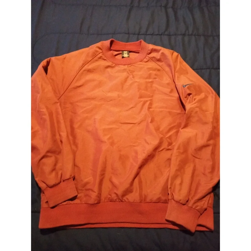 Nike Golf Shirt Mens Large Red Golf Crew neck Pullover Performance Dri Fit